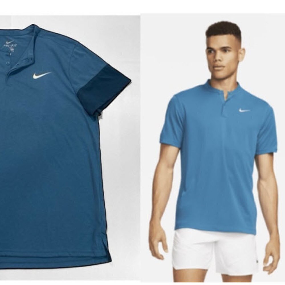 Nike Dri-Fit Blue Golf Short Sleeve Size xlarge